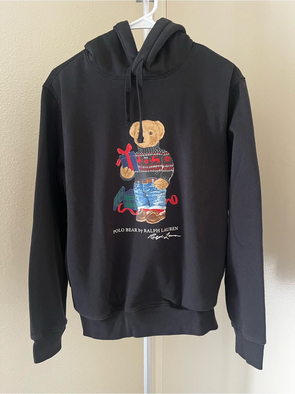 Polo Ralph Lauren Polo Bear Black Holiday Gift Bear Fleece Hoodie Size S